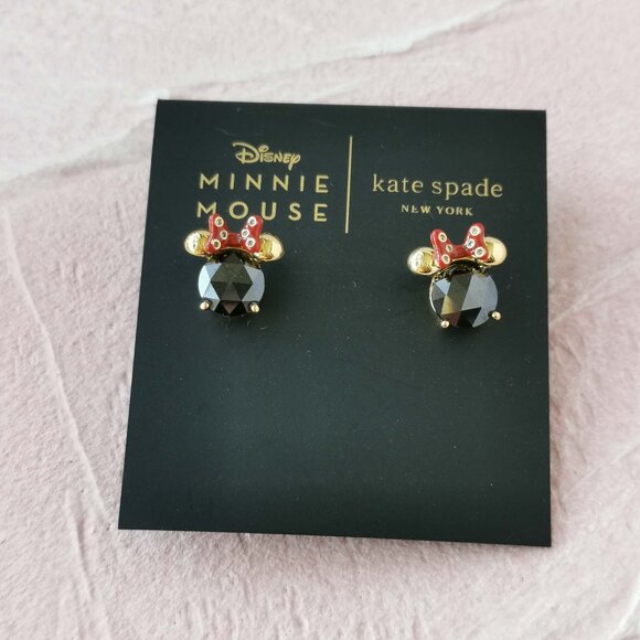 Kate Spade Jewelry - Kate Spade Disney Minnie Black Gold Stud Earrings